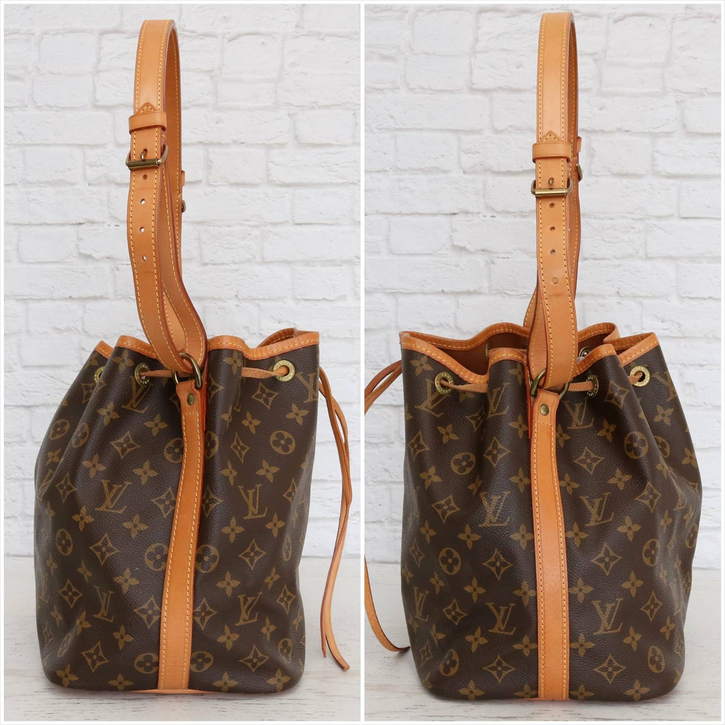 Louis Vuitton Petit Noé Monogram GREAT Bucket Bag Shoulder Hobo Purse