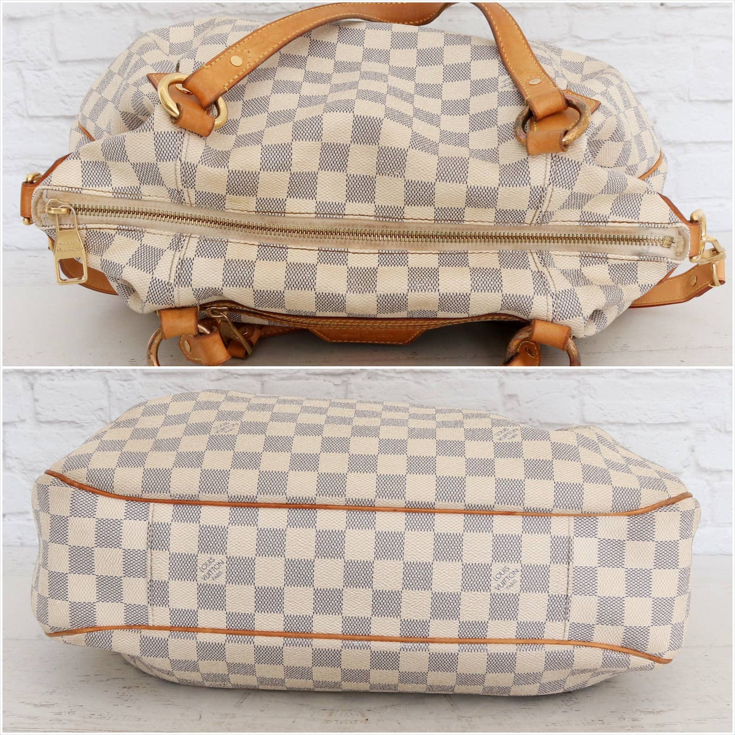 Louis Vuitton Evora MM Damier Azur Tote Shoulder Bag