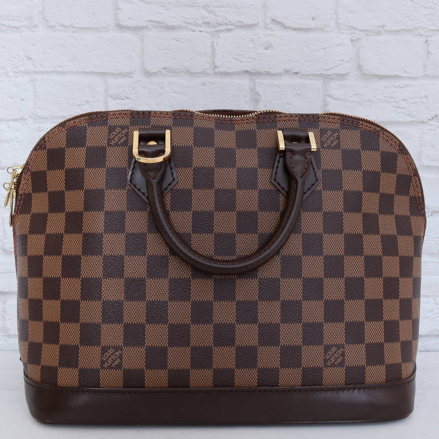 Louis Vuitton Alma MM Damier Ebene Satchel