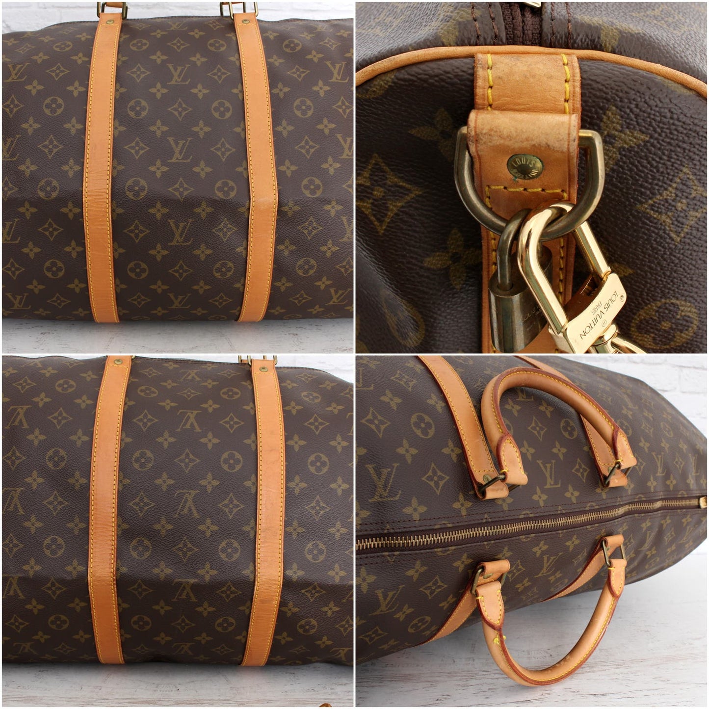 Louis Vuitton Keepall 60 Bandouliere Monogram Duffle Luggage Travel