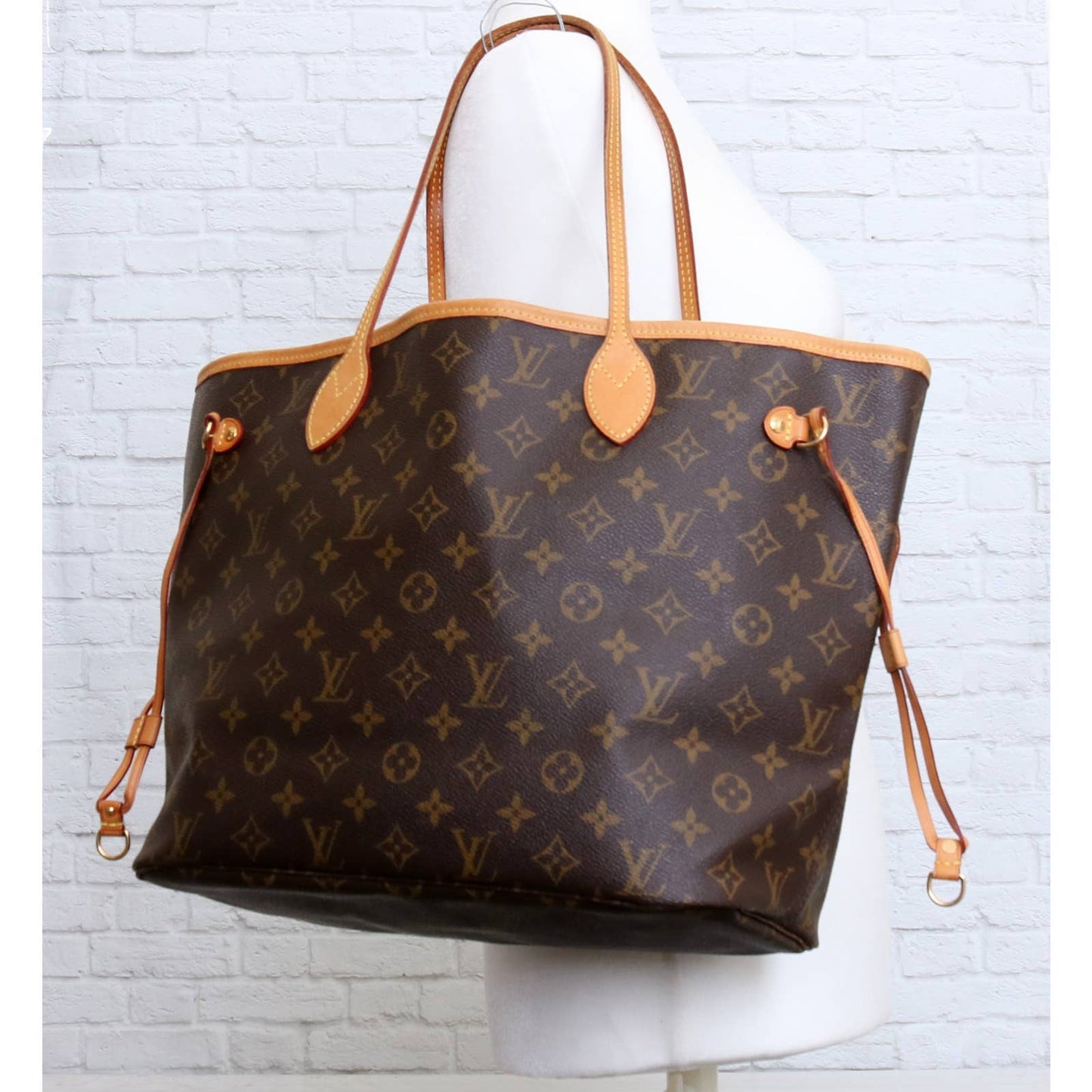 Louis Vuitton Neverfull MM Monogram Tote Shoulder Purse LV Handbag Zip