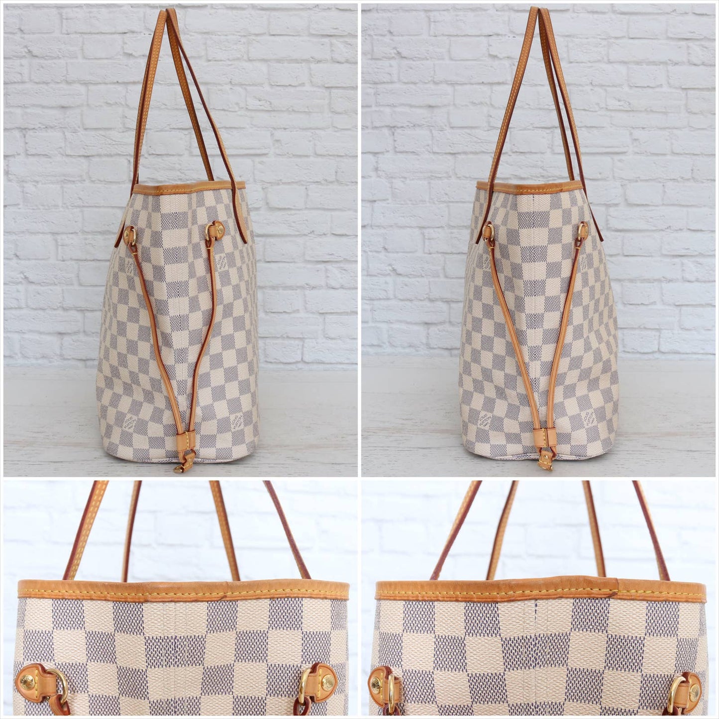 Louis Vuitton Neverfull MM Damier Azur Tote with Dust Bag