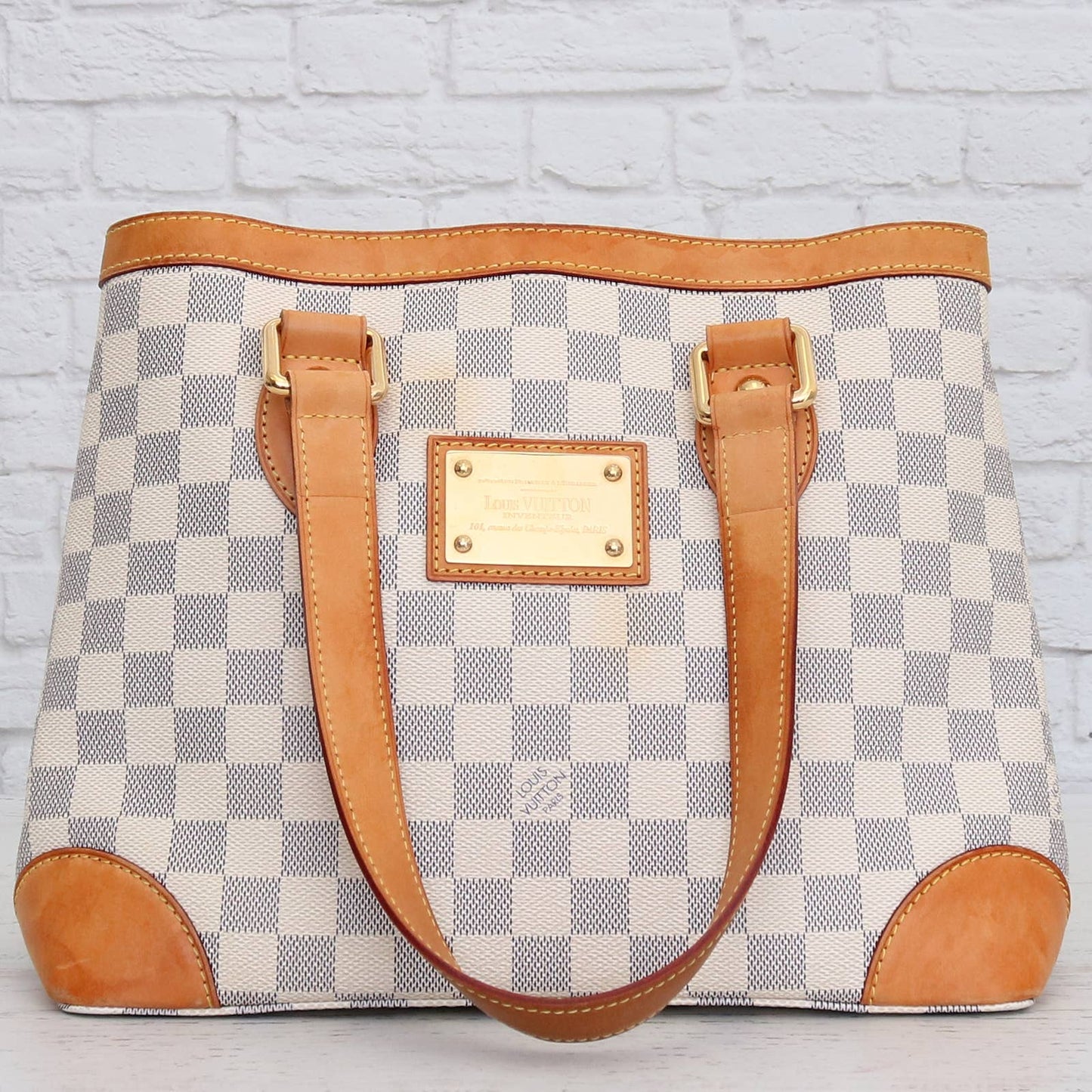 Louis Vuitton Hampstead PM Damier Azur Tote Shoulder Bag