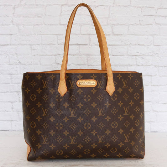 Louis Vuitton Wilshire MM Monogram Tote Shoulder Bag Large Leather LV