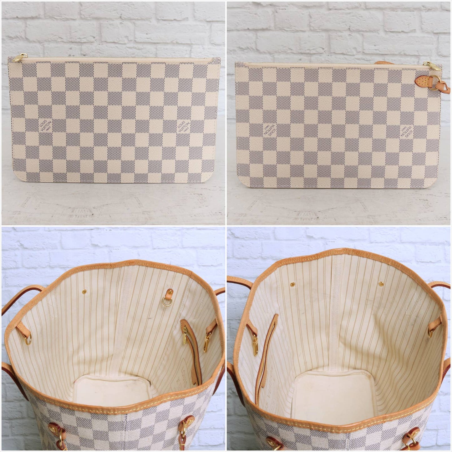 Louis Vuitton Neverfull MM with Pouch Damier Azur