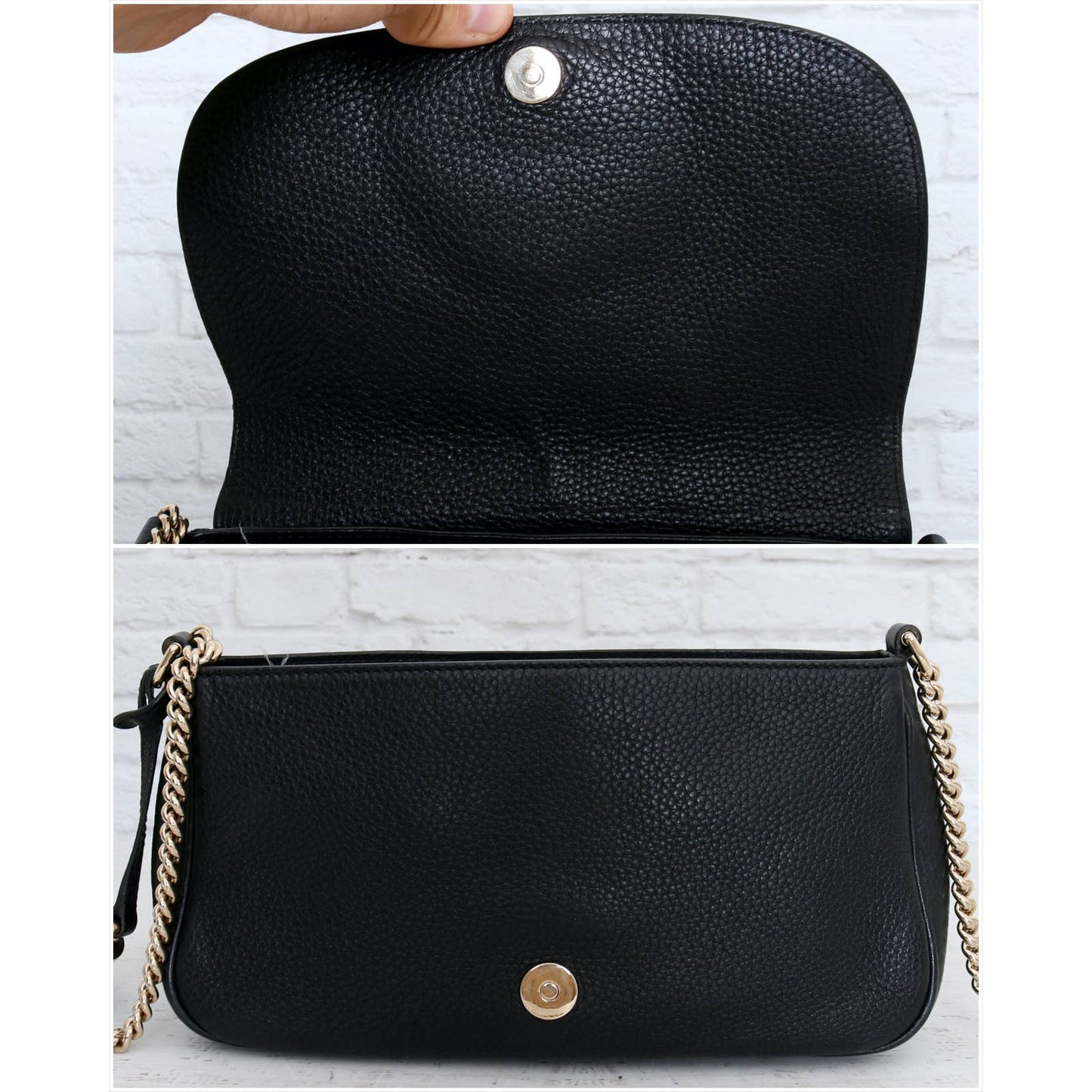 Gucci Soho Chain Black Pebbled Leather Crossbody