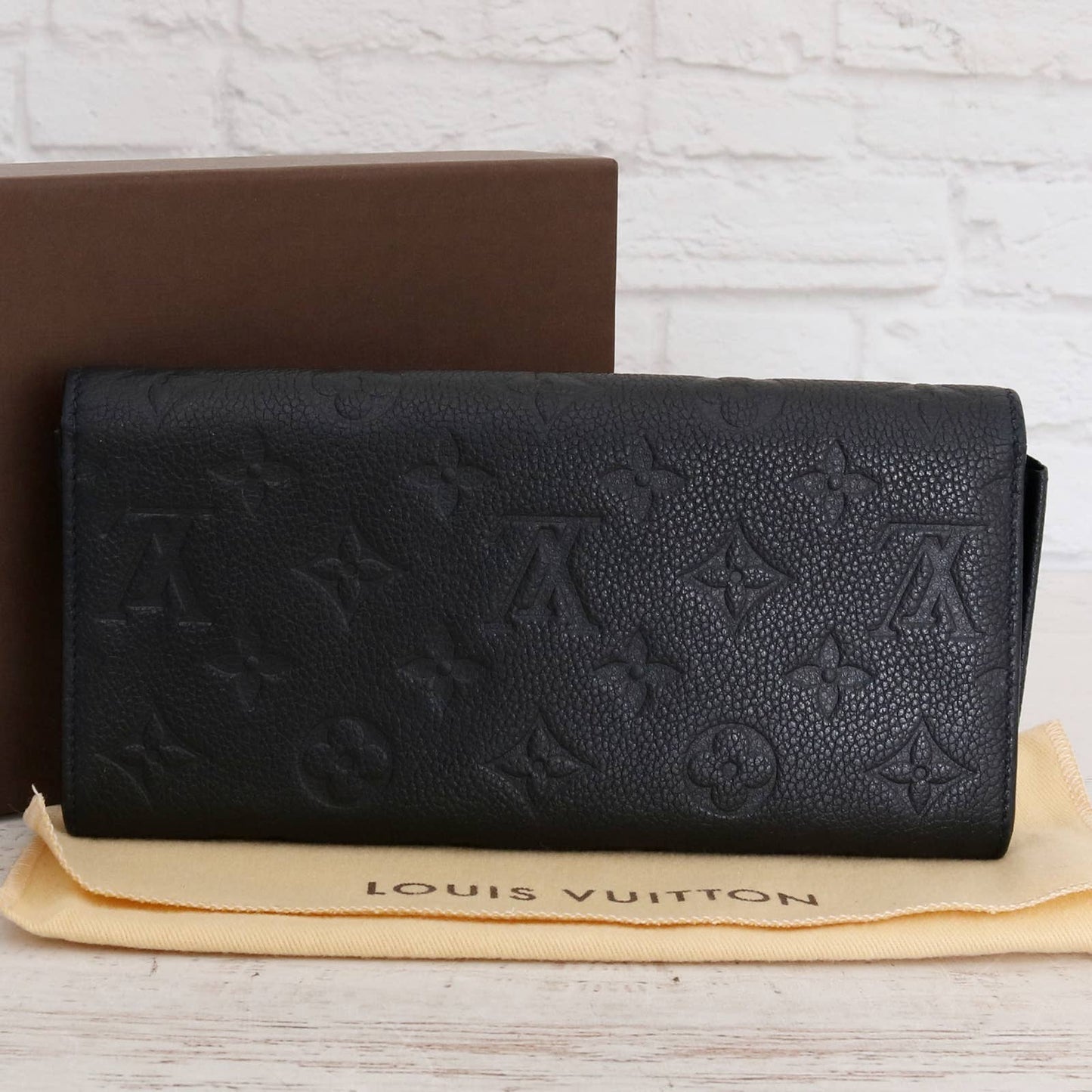 Louis Vuitton Curieuse + Insert Empreinte Leather Wallet Black Clutch