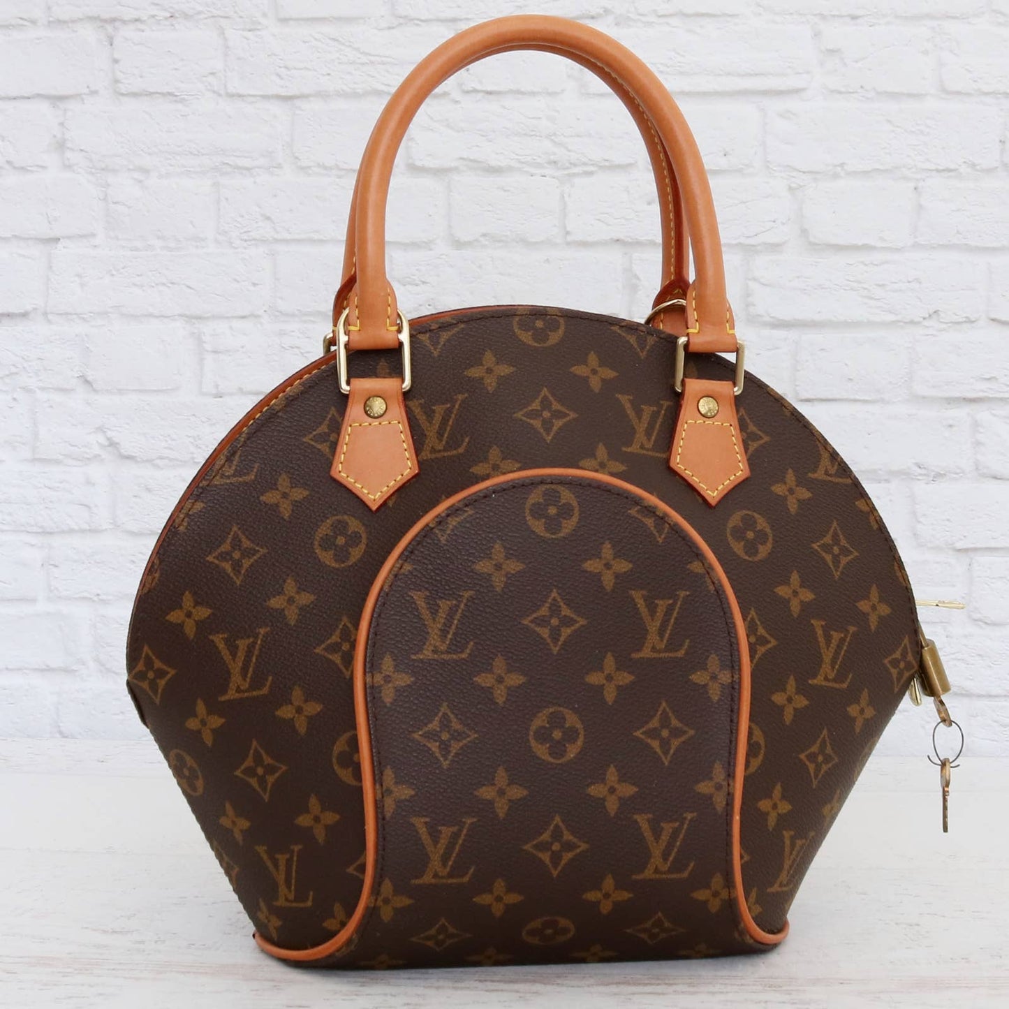 Louis Vuitton Ellipse PM Monogram Satchel Purse Handbag LV Leather Bag