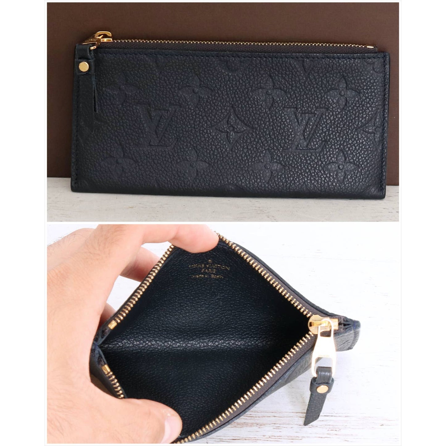 Louis Vuitton Curieuse + Insert Empreinte Leather Wallet Black Clutch