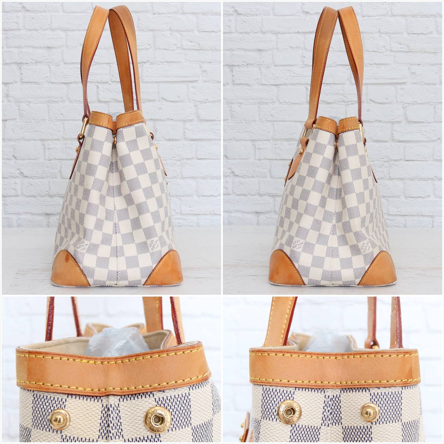 Louis Vuitton Hampstead PM Damier Azur Tote Shoulder Bag