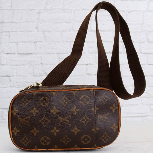 Louis Vuitton Pochette Gange Monogram Crossbody Pouch Waist Belt Bag