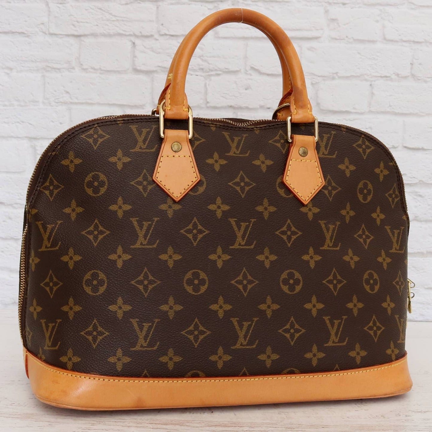 Louis Vuitton Alma MM Monogram Satchel with Dust Bag