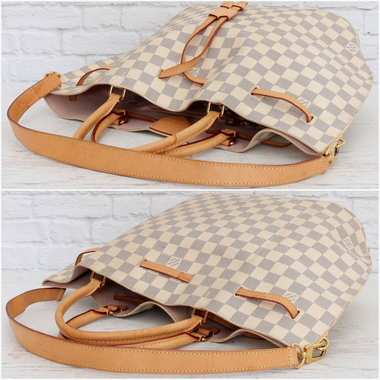 Louis Vuitton Girolata Damier Azur Bucket Shoulder Bag