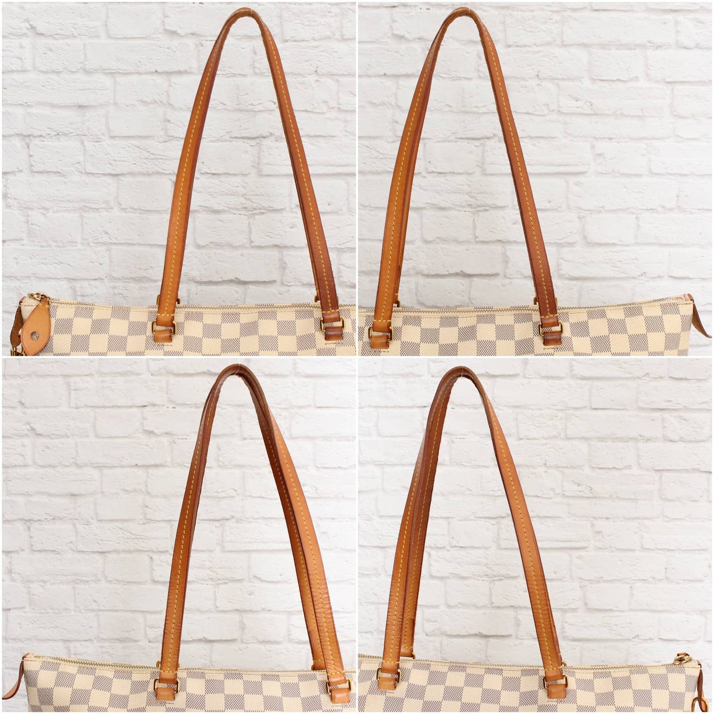 Louis Vuitton Iena MM Zip Damier Azur Tote Shoulder Bag