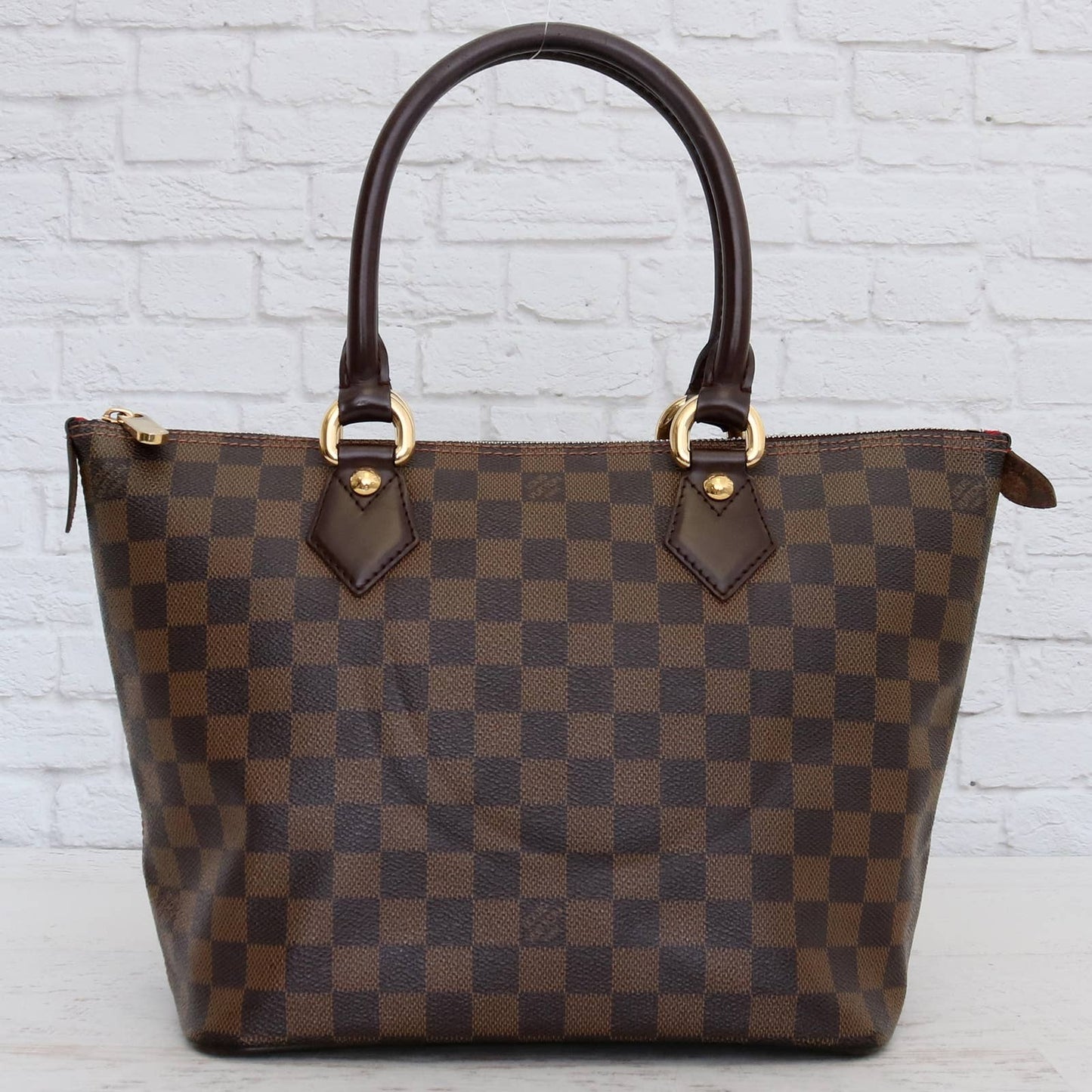 Louis Vuitton Saleya PM Tote Damier Ebene Shoulder Bag Handbag Leather