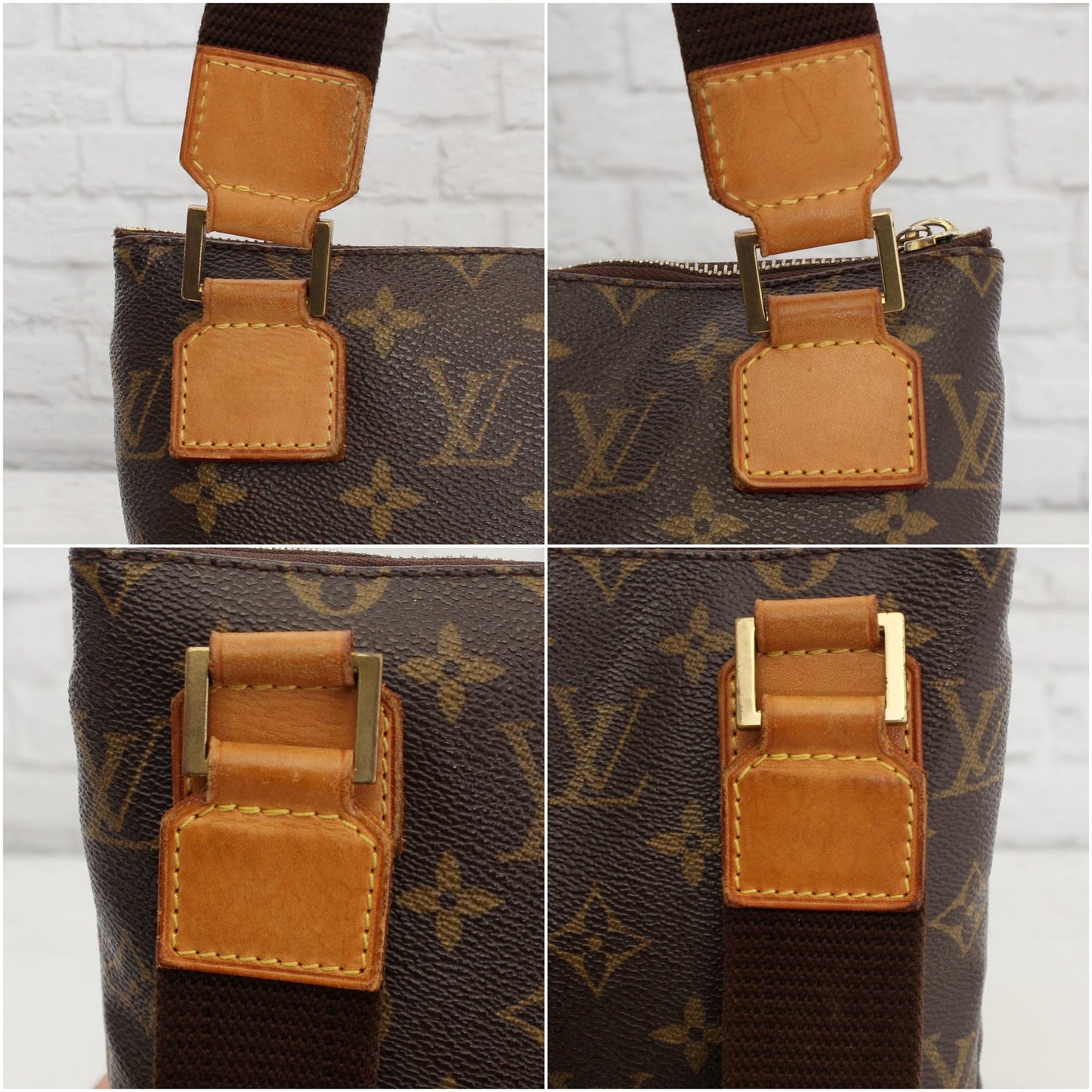 Louis Vuitton Pochette Bosphore Monogram Crossbody Purse Zip Shoulder