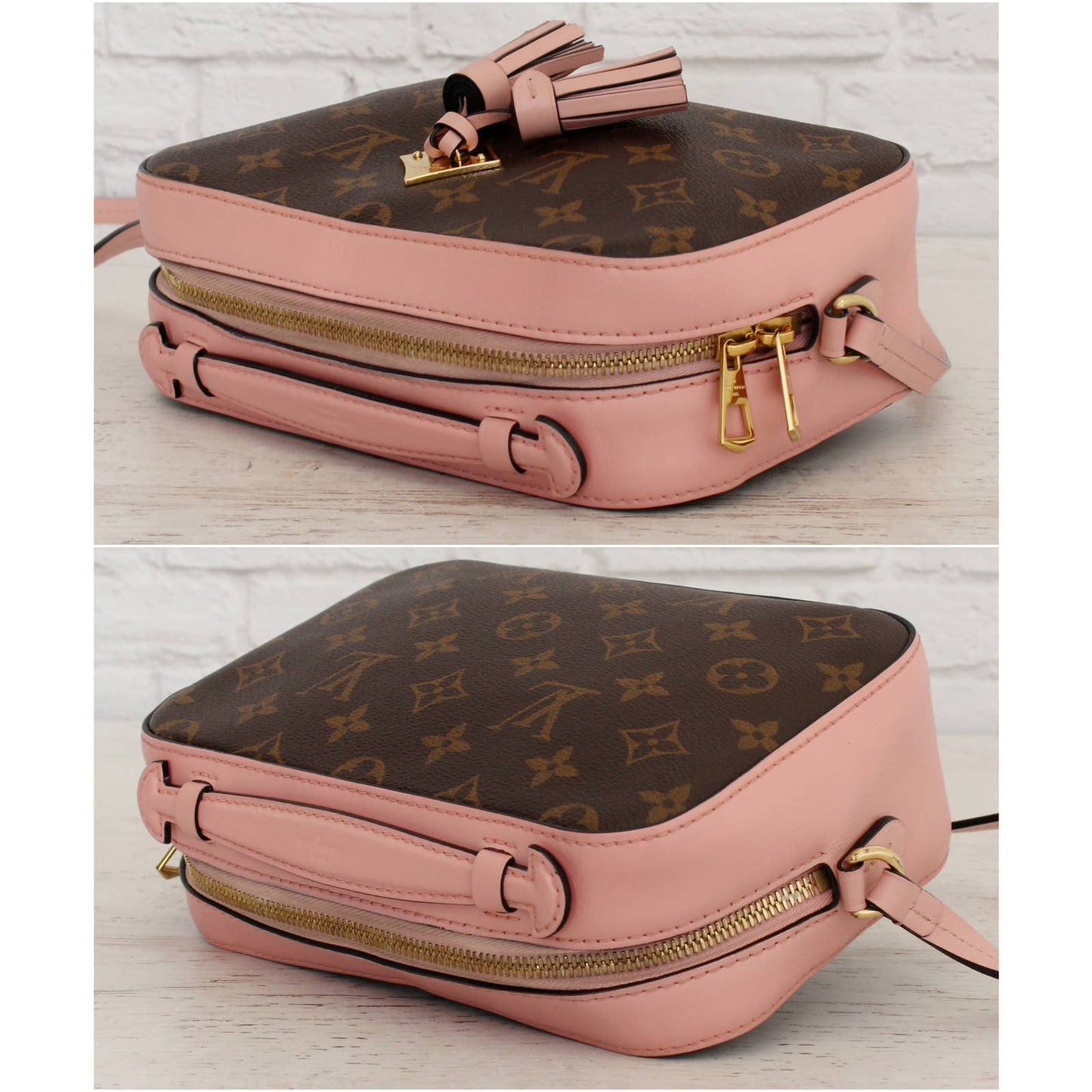 Louis Vuitton Saintonge Pink Monogram Calf Leather Crossbody