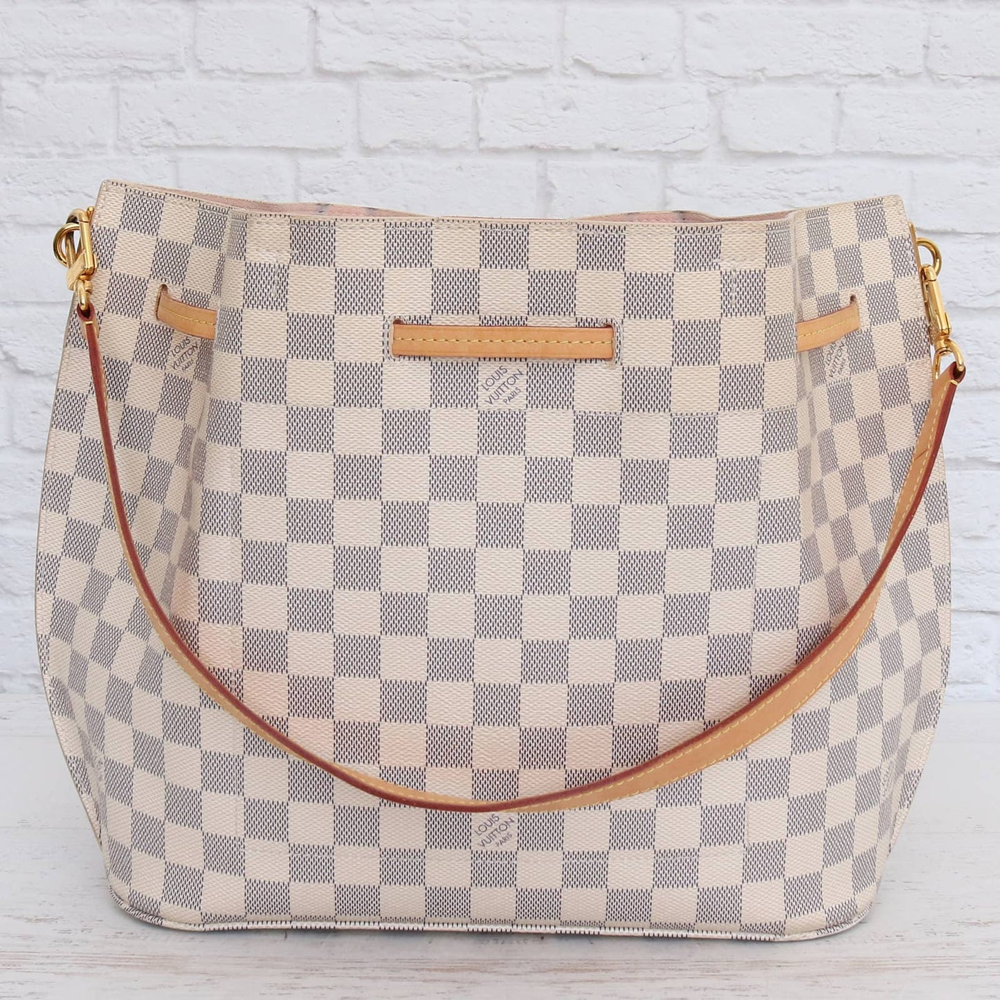 Louis Vuitton Girolata Damier Azur Bucket Shoulder Bag Dust Bag & Box