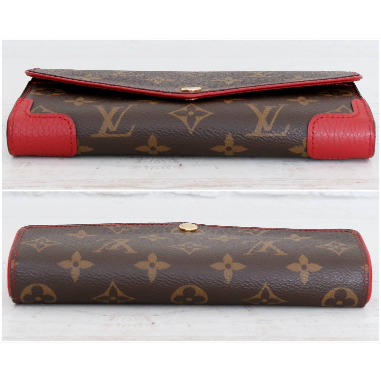 Louis Vuitton Sarah Retiro Wallet Monogram Leather Card Brown Women LV