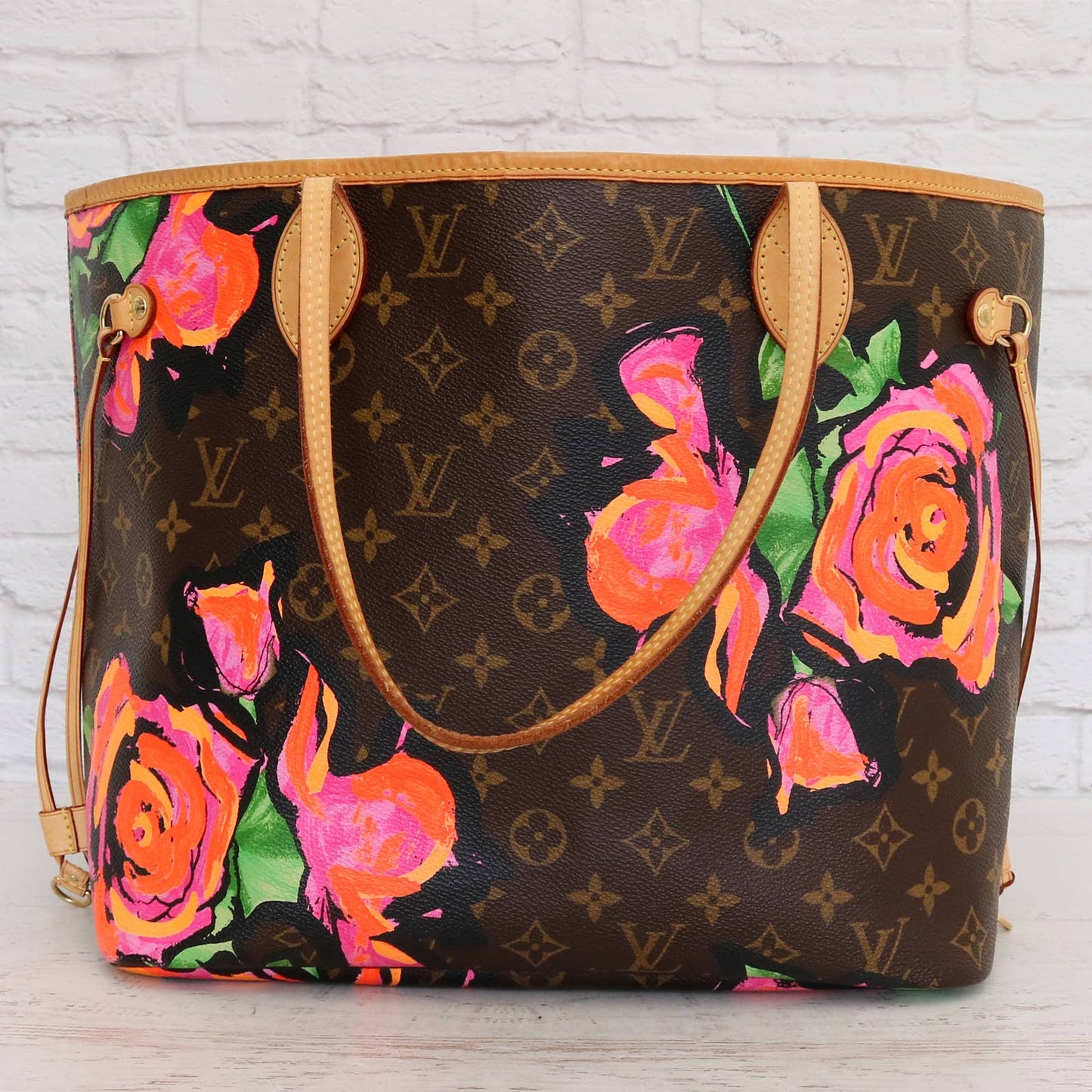 Louis Vuitton Neverfull MM Stephen Sprouse Roses Monogram Shoulder Zip