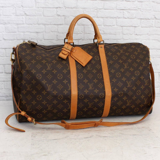 Louis Vuitton Keepall Bandoulière 55 Monogram Duffle Luggage Shoulder