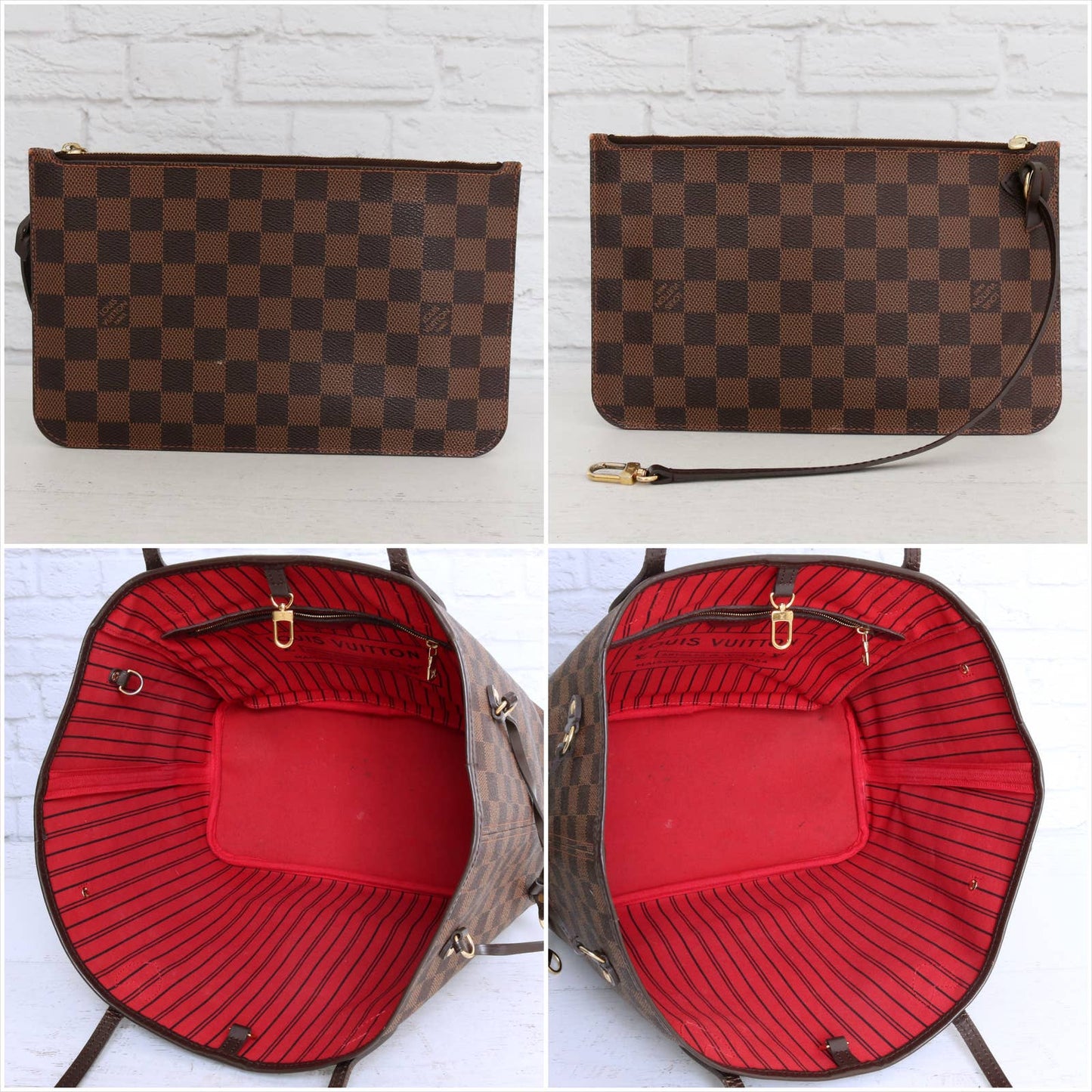 Louis Vuitton Neverfull MM with Pouch Damier Ebene Tote