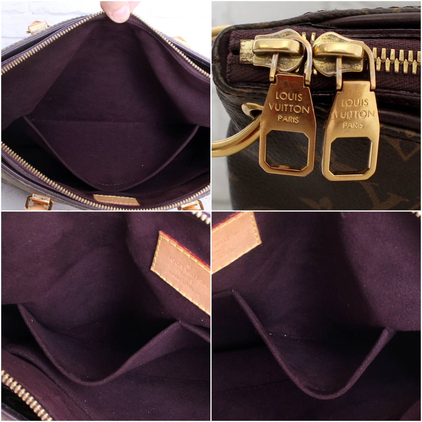 Louis Vuitton Pallas MM Monogram Shoulder Tote Purple Trim