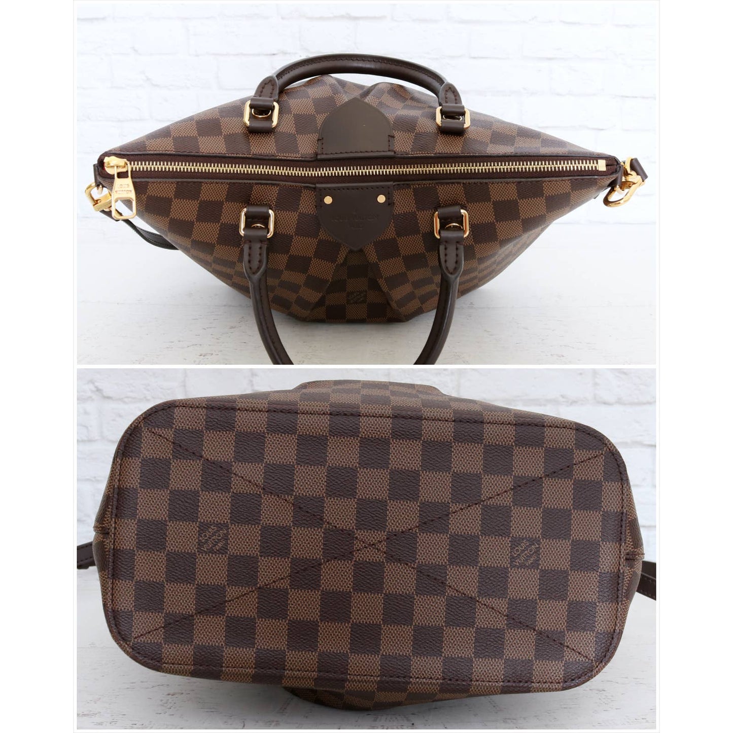 Louis Vuitton Siena MM Damier Ebene Crossbody Satchel Shoulder Bag