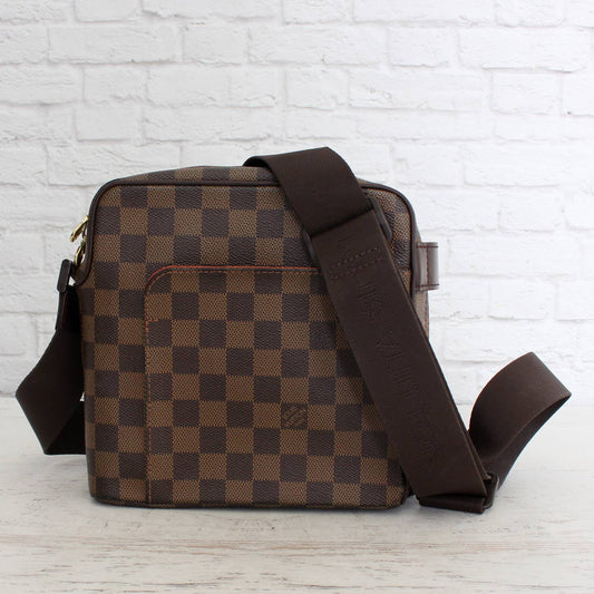 Louis Vuitton Olav PM Crossbody Damier Ebene Messenger Small Leather