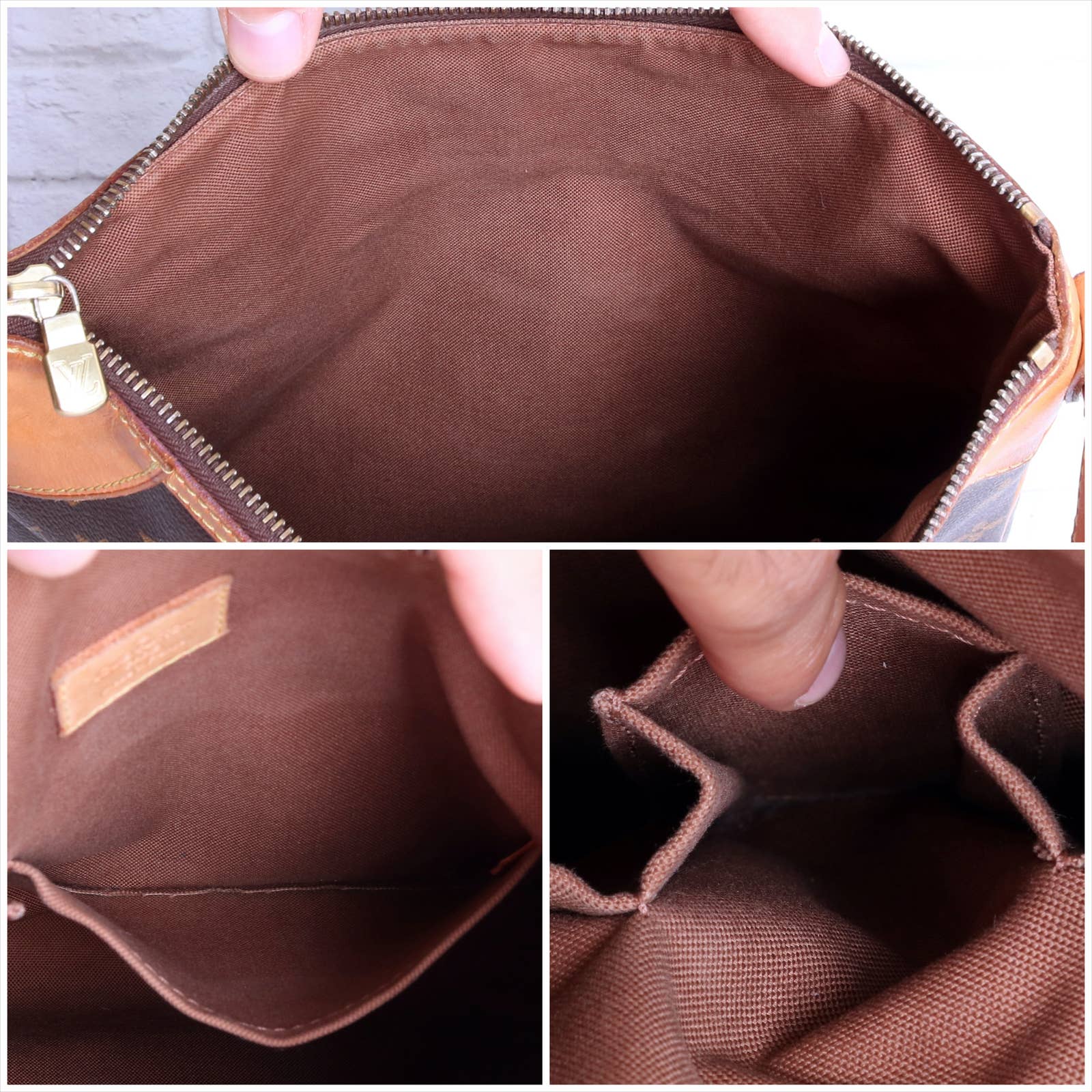 Louis Vuitton Nile Crossbody Monogram Bag Zip Messenger Purse Leather Brown  LV