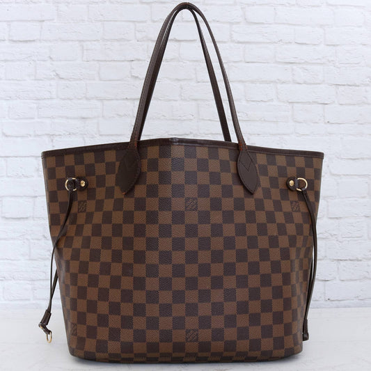 Louis Vuitton Neverfull MM Damier Ebene Tote Shoulder Bag