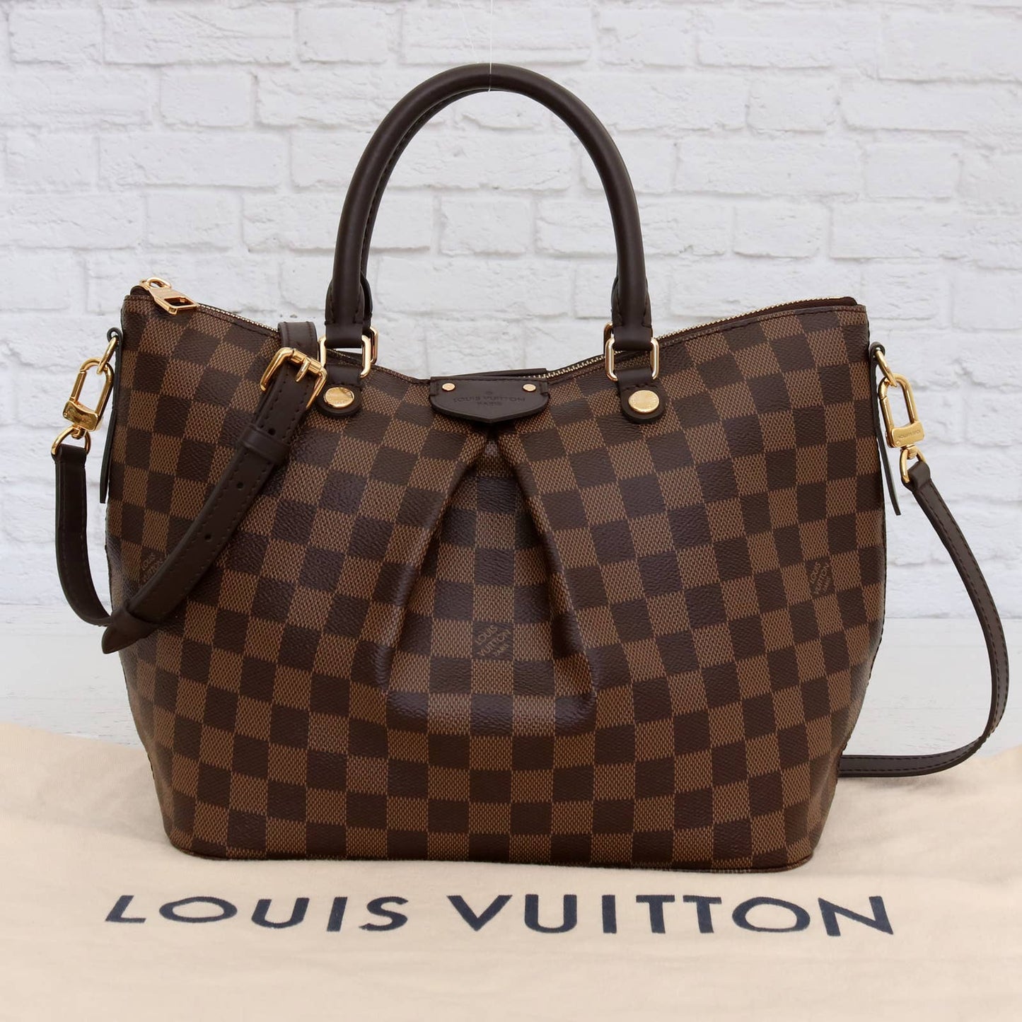 Louis Vuitton Siena MM Damier Ebene Crossbody Satchel Shoulder Bag