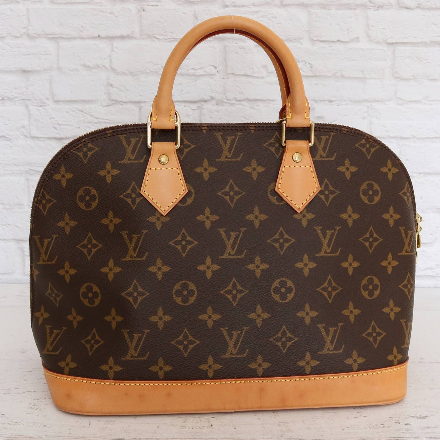 Louis Vuitton Alma MM Monogram Satchel with Dust Bag