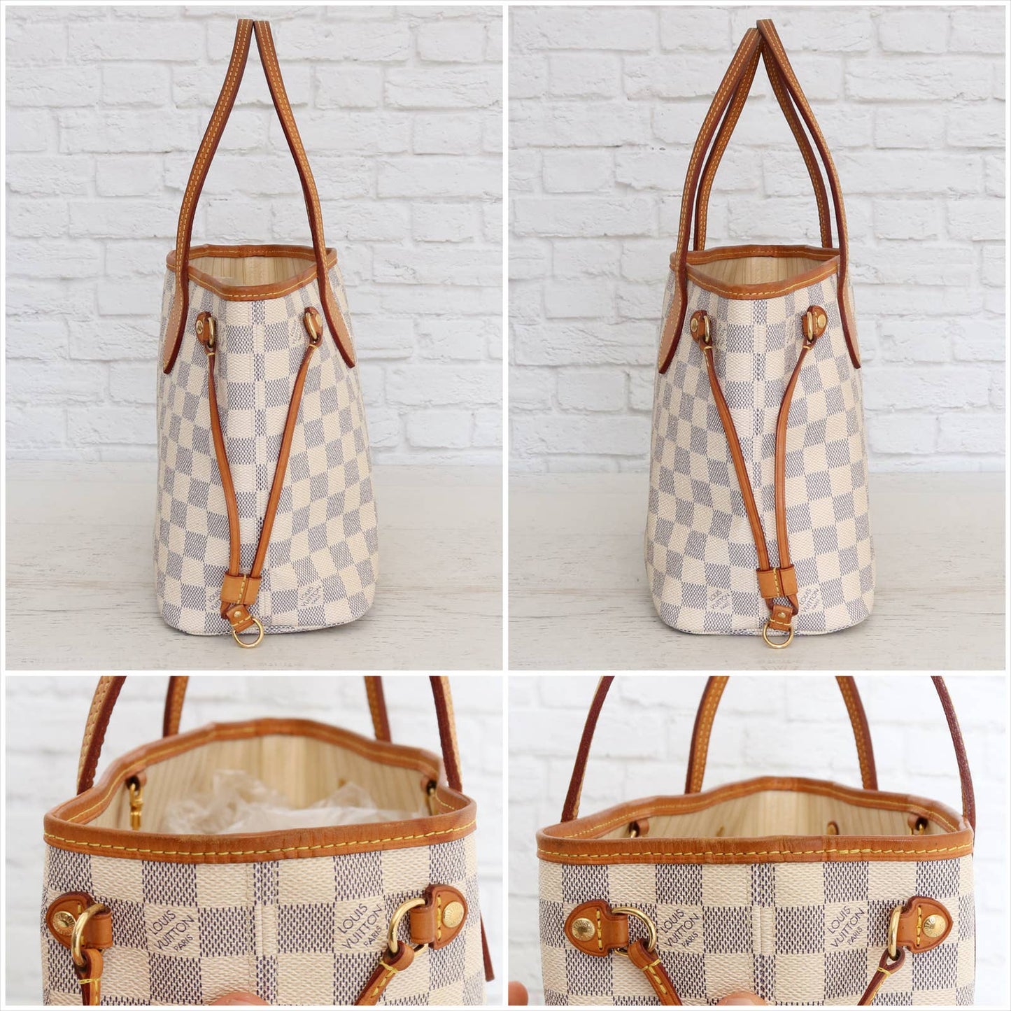 Louis Vuitton Neverfull PM with Pouch Damier Azur Small Tote