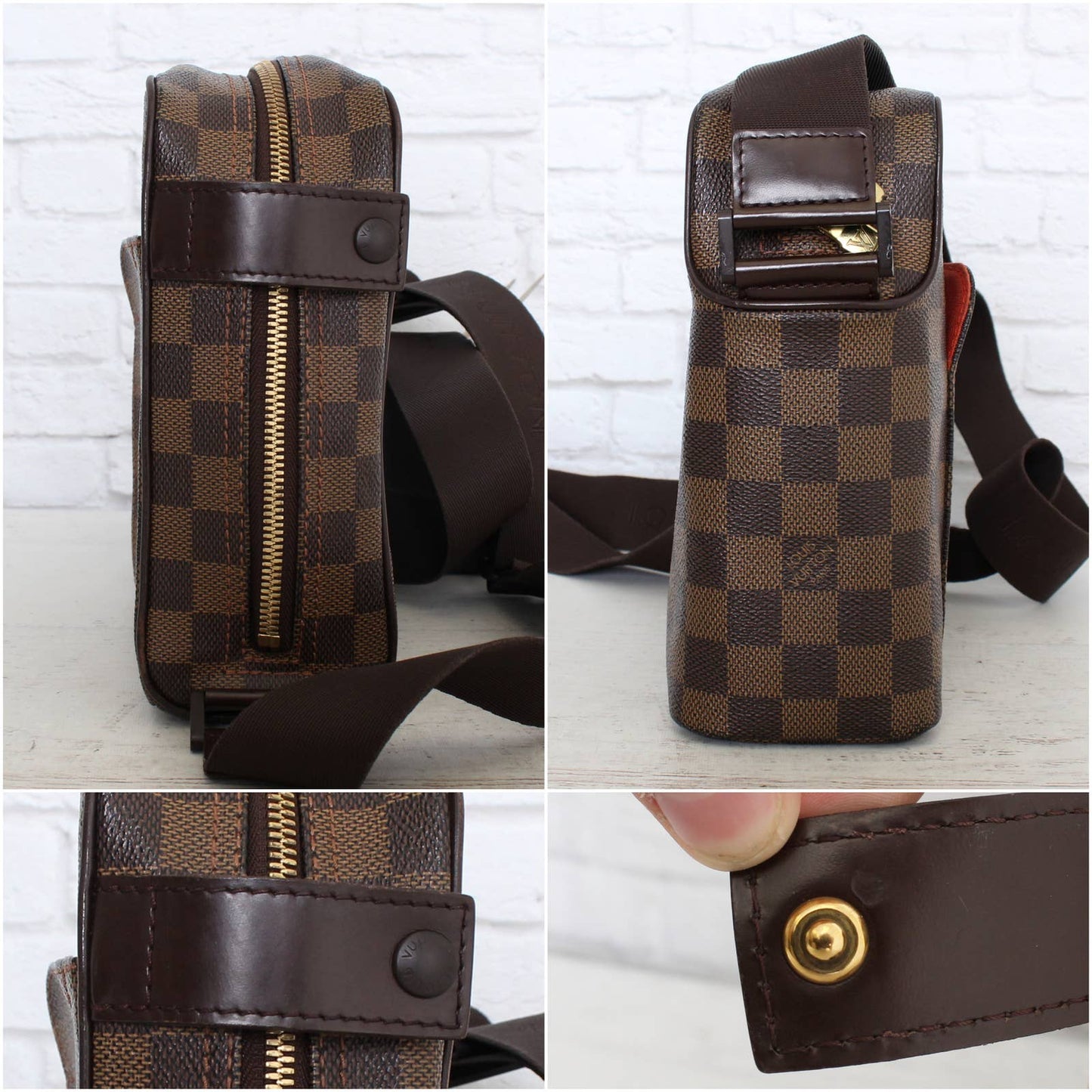 Louis Vuitton Olav PM Crossbody Damier Ebene Messenger Small Leather