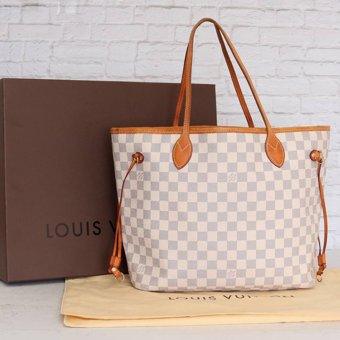 Louis Vuitton Neverfull MM Damier Azur Tote