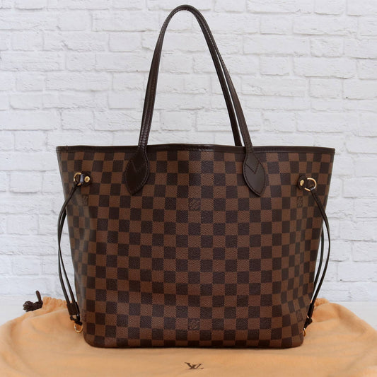 Louis Vuitton Neverfull MM Damier Ebene Rose Ballerine Tote