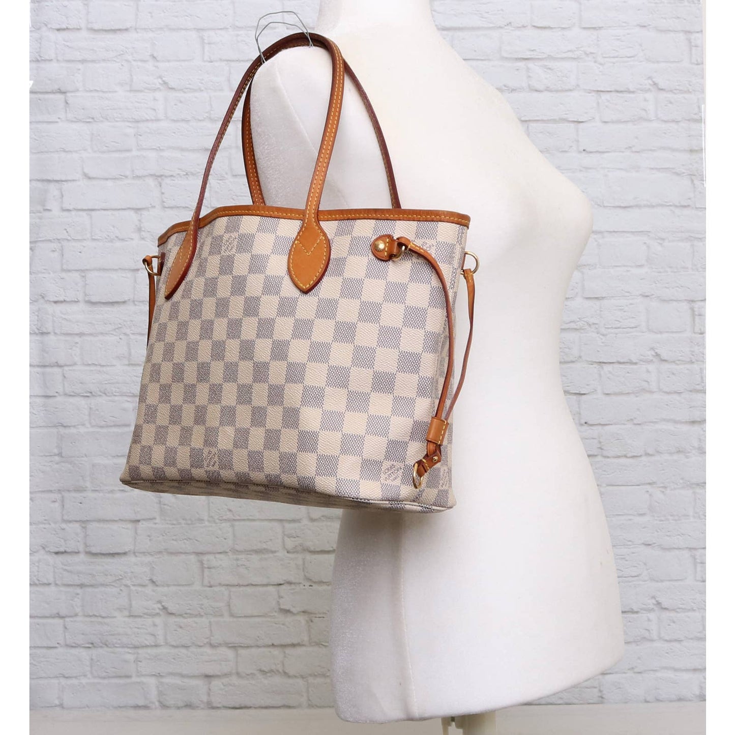 Louis Vuitton Neverfull PM with Pouch Damier Azur Small Tote