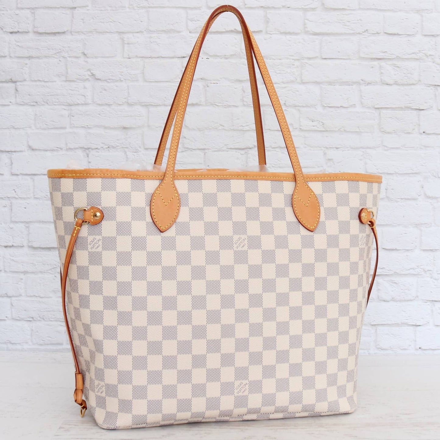 Louis Vuitton Neverfull MM Damier Azur Tote with Pouch