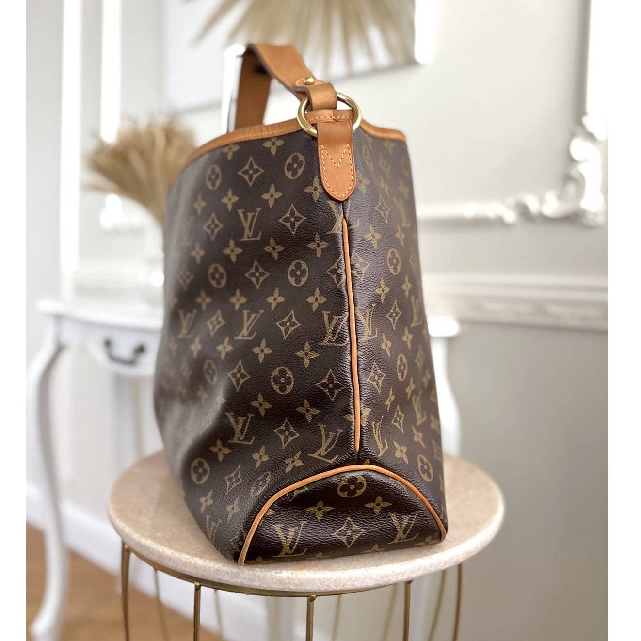 Louis Vuitton Delightful MM Monogram Tote Shoulder Bag Purse Handbag