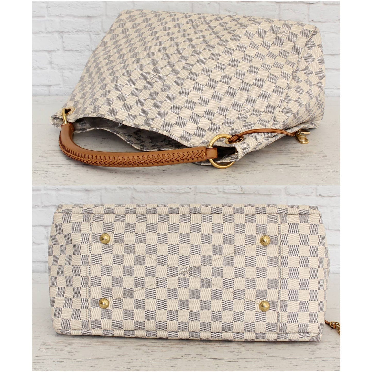 Louis Vuitton Artsy MM Damier Azur Large White Tote