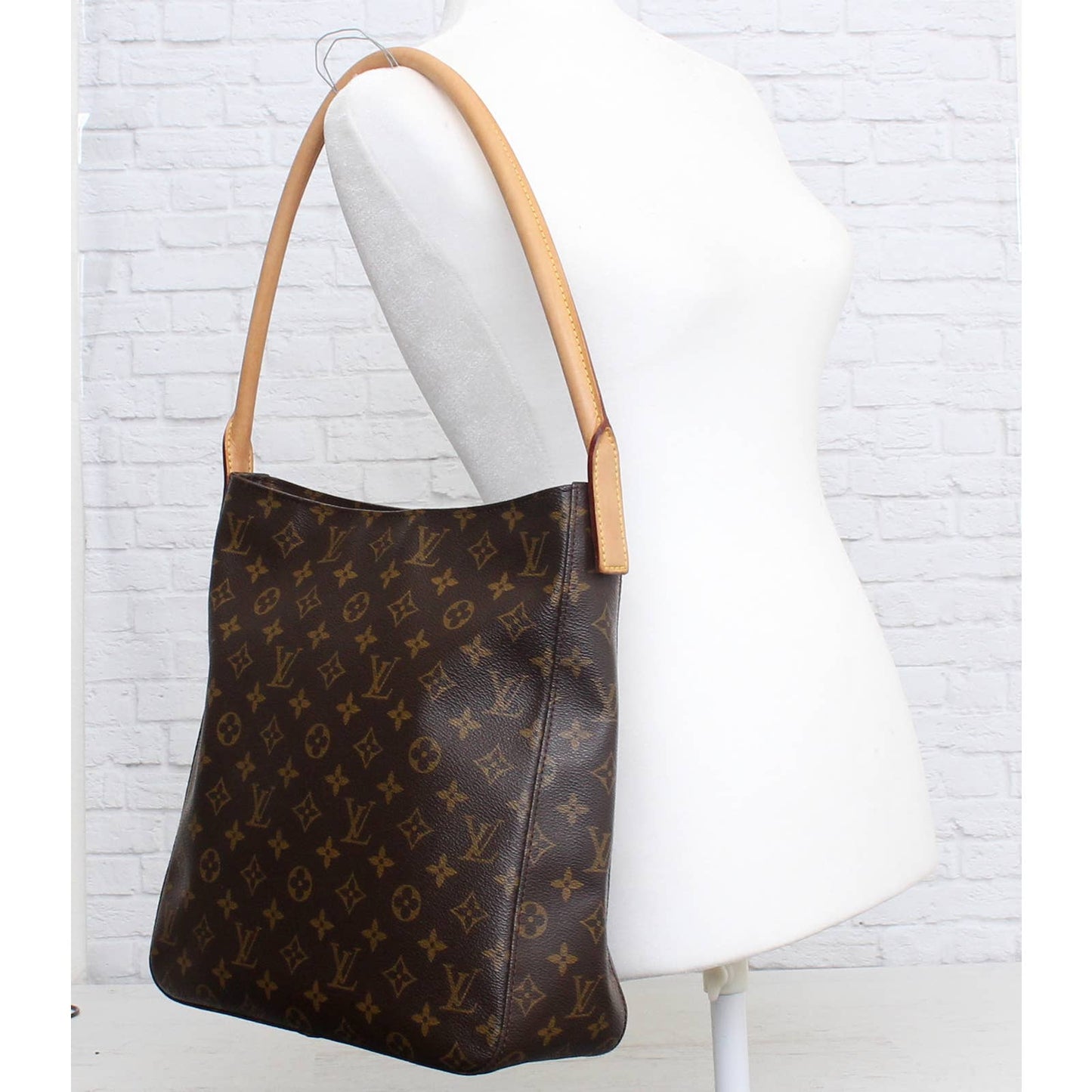 Louis Vuitton Looping GM Monogram Tote Shoulder Bag Large Leather Tote