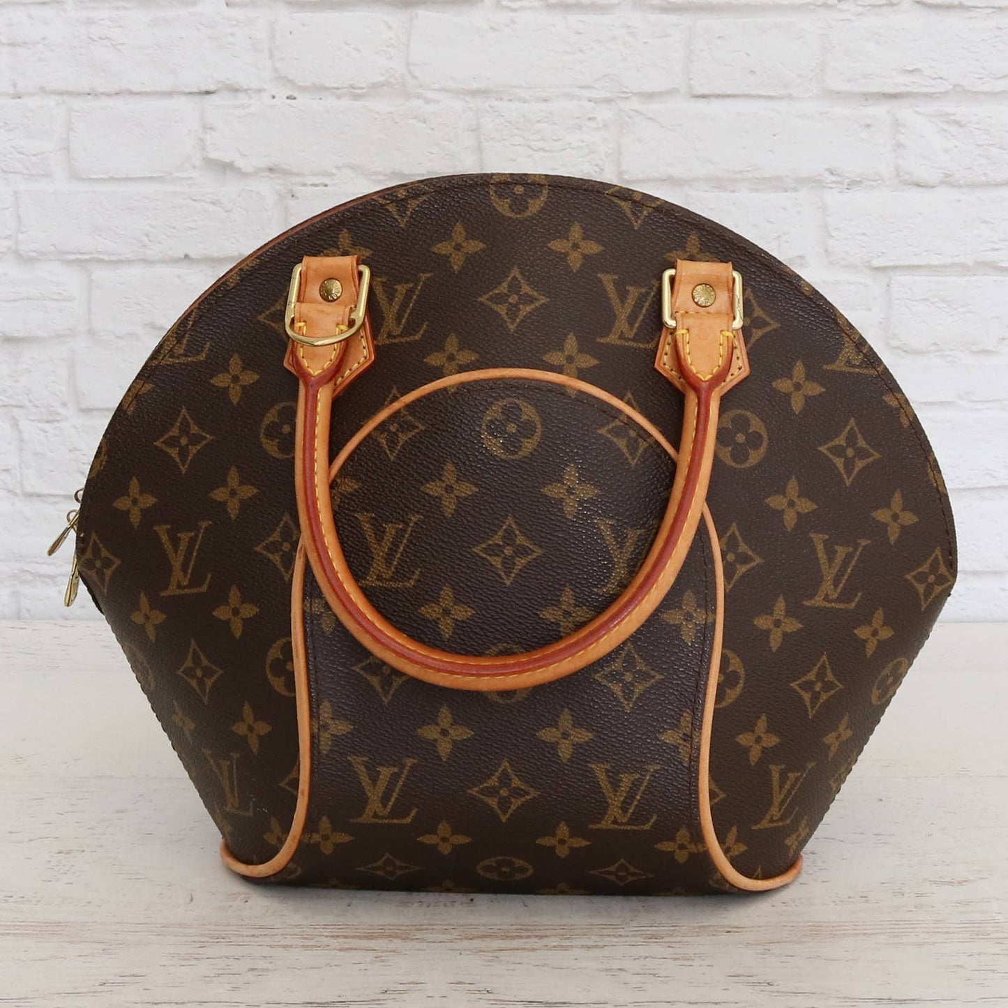 Louis Vuitton Ellipse PM Monogram Satchel Purse Handbag LV Leather Bag