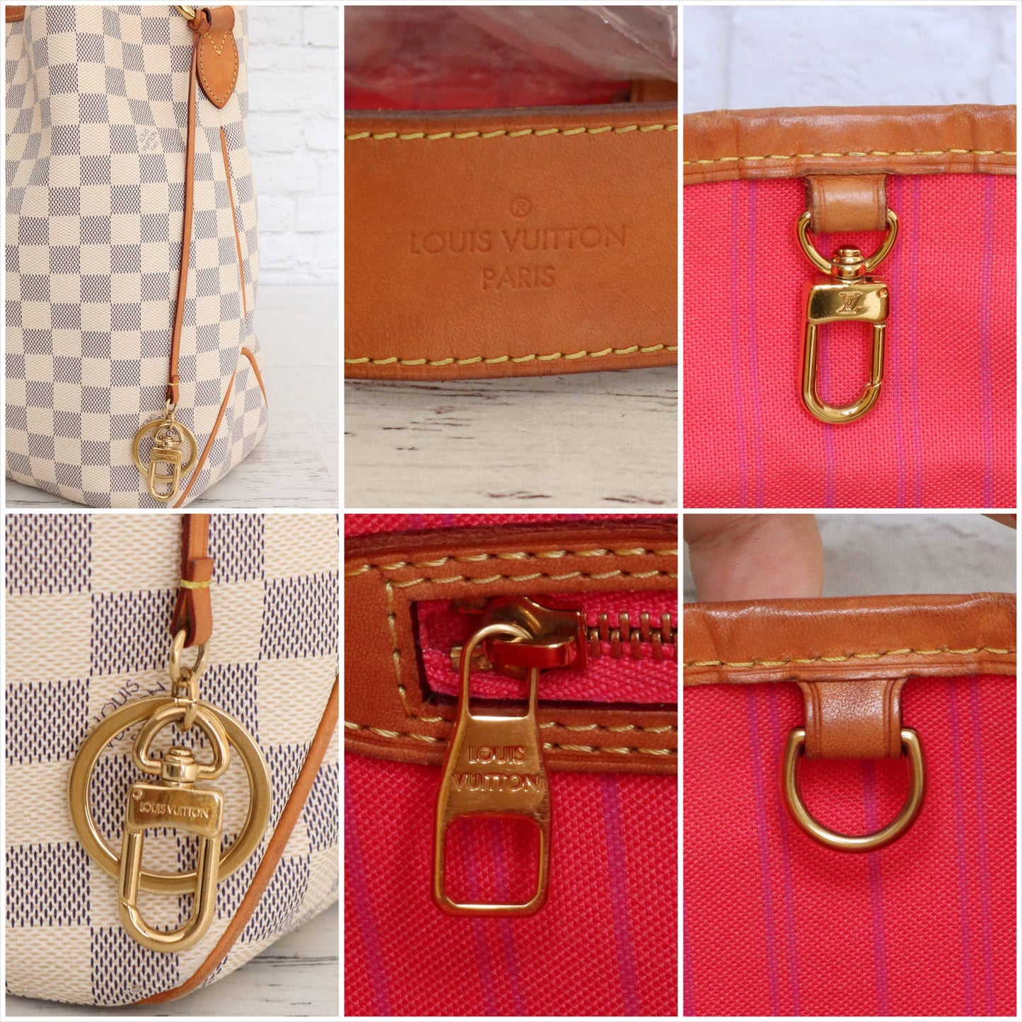 Louis Vuitton Delightful MM Damier Azur Tote with Box