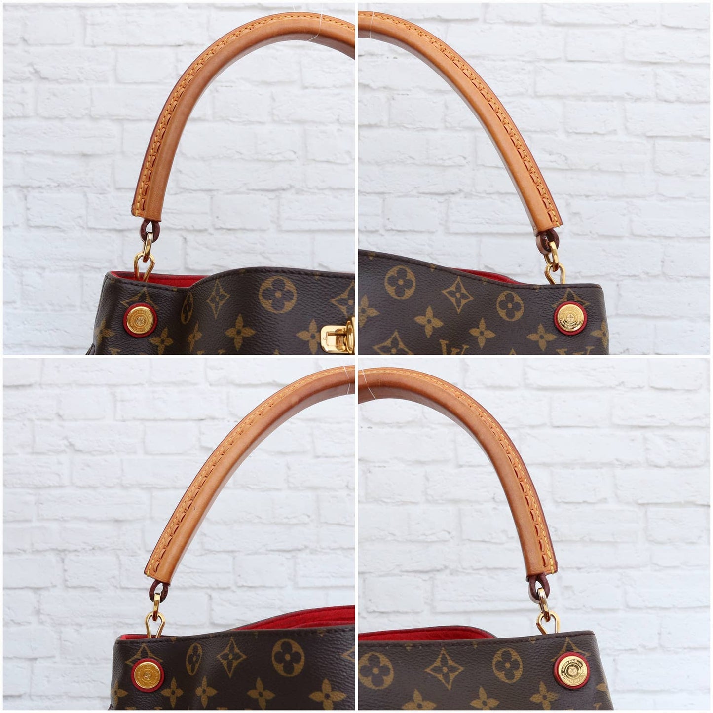 Louis Vuitton Gaia Hobo Red Monogram Shoulder Bag