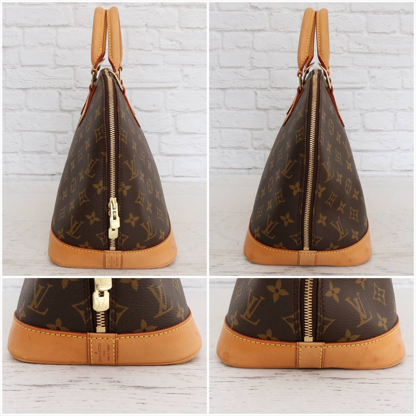 Louis Vuitton Alma MM Monogram Satchel with Dust Bag