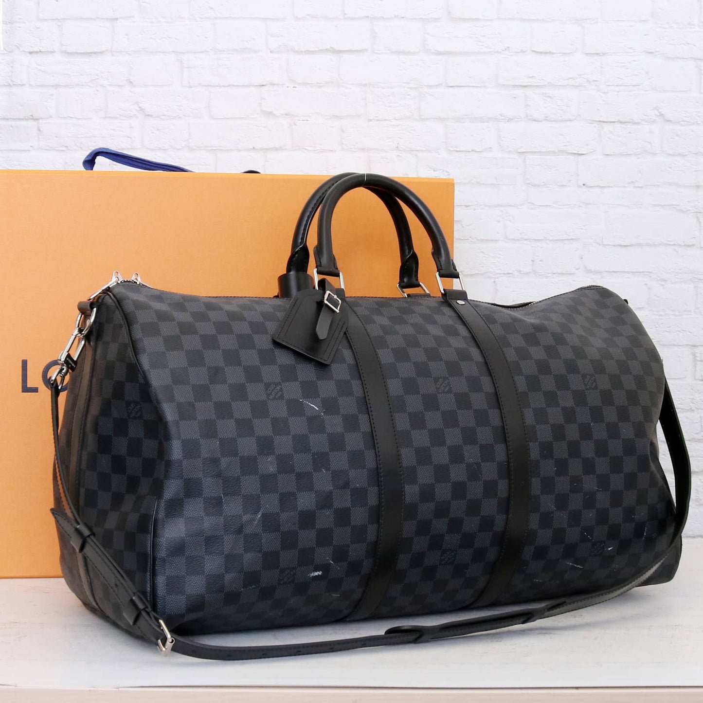 Louis Vuitton Keepall Bandouliere 55 Damier Graphite Duffle in Box