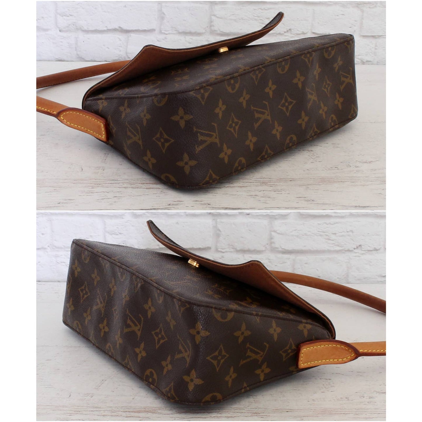 Louis Vuitton Mini Looping Shoulder Bag Monogram Purse Tote Leather LV