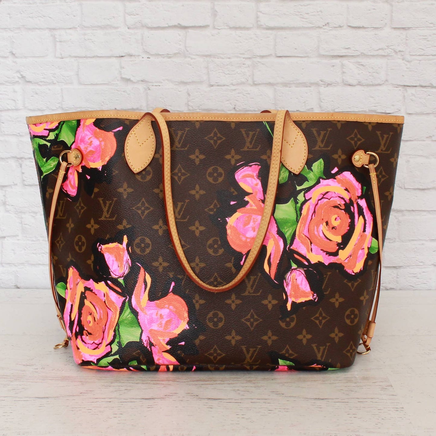 Louis Vuitton Neverfull MM Stephen Sprouse Roses Monogram Pink Tote