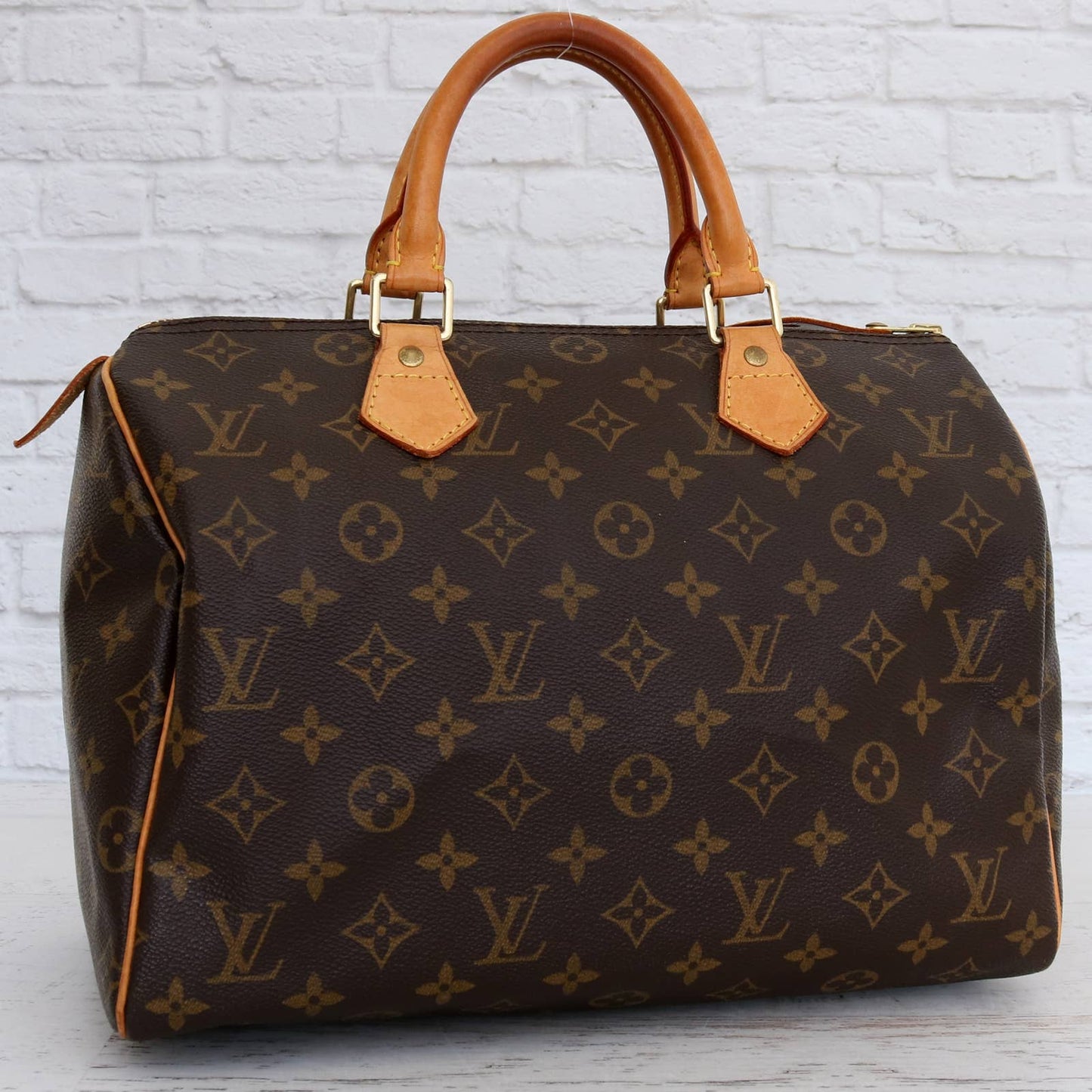 Louis Vuitton Speedy 30 Monogram Satchel Purse Brown Bag Handbag Large